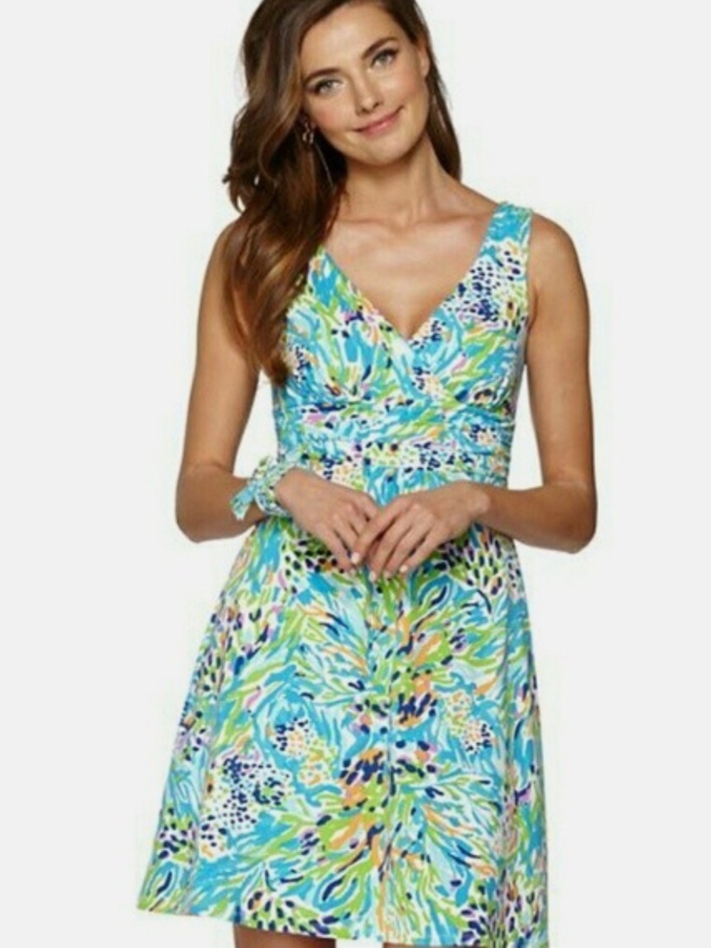 Lilly Pulitzer Shianne V-Neck Dress Sloane Sea Soiree